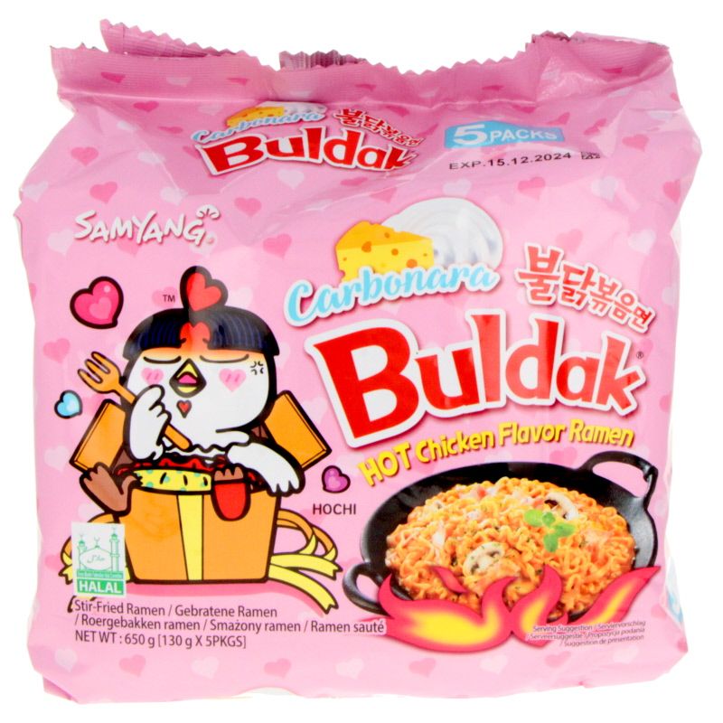 Instant ramen hot noodles chicken Buldak - Carbonara 5x130g