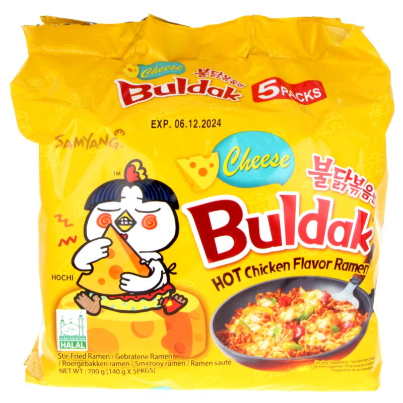 Instant ramen hot noodles chicken Buldak - Cheese 5x140g