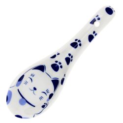 Spoon for ramen Kawaï Maneko - Blue