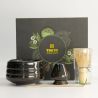 Coffret pour thé matcha : bol, cuillère doseuse, fouet et son support - Noir