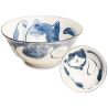 Coffret 4 bols udon chats - Orange & bleuØ14,5cm