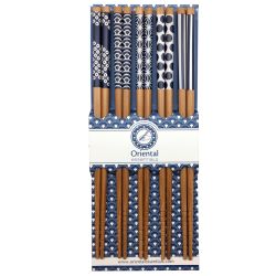 copy of 5 Pairs of Chopsticks Set Blue & white - Design 22.5cm