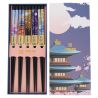 Coffret 5p. de baguettes assorties - Temple mauve