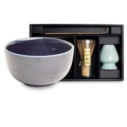 Matcha bowl set giftbox : 4 pieces - Blue royal