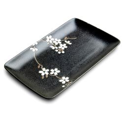 Sushi plate - Sakura black21x13,5cm