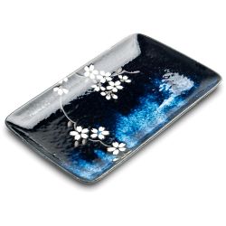 Sushi plate - Sakura blue21x13,5cm