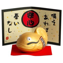 Lucky charm japanese Fish - Gold 8x5cm