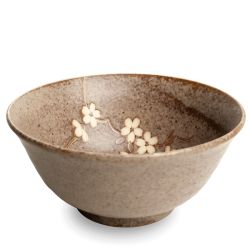 Large bowl Sakura white flowers - Beige Ø15cm