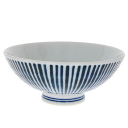 Bowl for ramen noodles - Blue flowers indigo Ø19cm Kanesenoda | SATSUKI