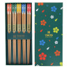 Coffret 5 paires de baguettes - Fleurs